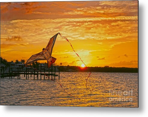 Kite Metal Print featuring the photograph Kite at Key Largo Sunset by Catherine Sherman