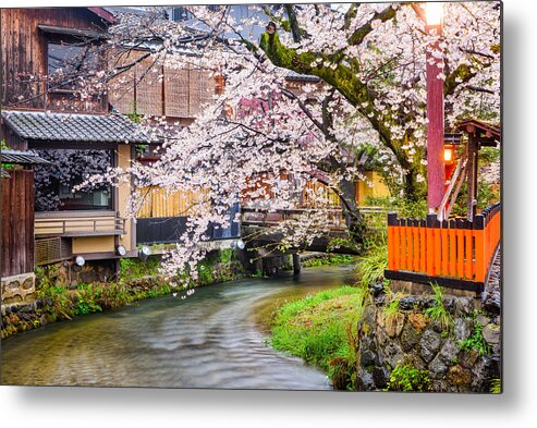 Trees Metal Print featuring the photograph Kyoto, Japan Along Shirakawa Dori by Sean Pavone