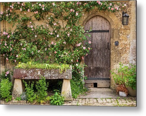 3scape Metal Print featuring the photograph Lacock Abbey Courtyard Door by Adam Romanowicz