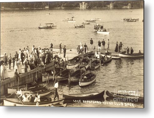 Lake Metal Print featuring the photograph Lake Hopatcong Yacht Club Dock - 1910 by Mark Miller
