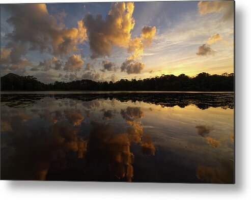 Sunset Metal Print featuring the photograph Lake MacDonalds by Nicolas Lombard