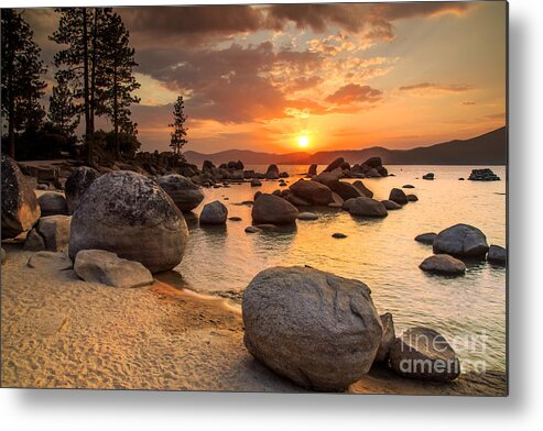 Sunrise Metal Print featuring the photograph Lake Tahoe At Sunset by Topseller