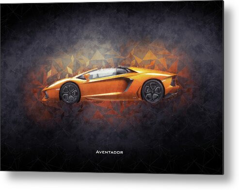 Lamborghini Aventador Metal Print featuring the digital art Lamborghini Aventador by Airpower Art