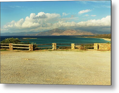 Elafonisos Metal Print featuring the photograph Landscape of the Kato Nisi Beach in Elafonisos Island, Laconia, Greece by Anna Finist
