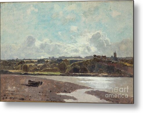 Oil Painting Metal Print featuring the drawing Landscape Opposite Newnham On Severn by Heritage Images