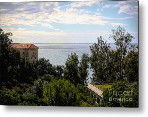 J.p. Getty Metal Print featuring the photograph Landscape View Pacific Ocean Getty Villa by Chuck Kuhn