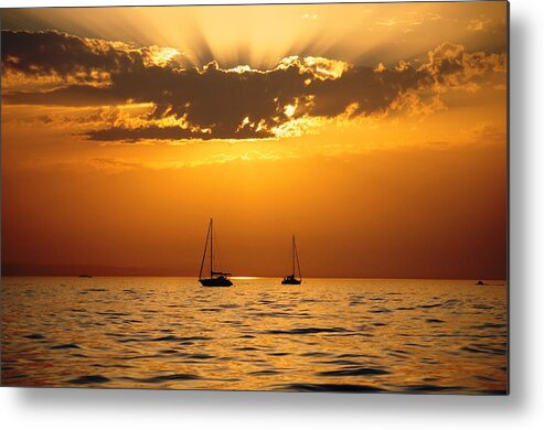 Scenics Metal Print featuring the photograph Late Evening On Lake Of Constance by Ralf Eisenhut Prefers To Take Photos Of Landscapes And Natur