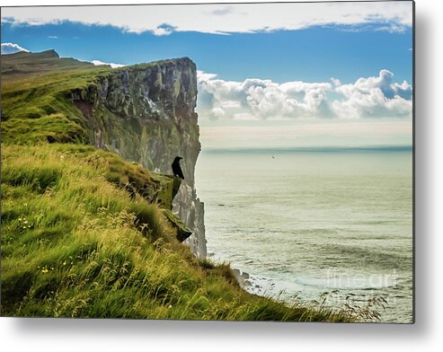 Cliff Metal Print featuring the photograph Latrabjarg cliffs, Iceland by Lyl Dil Creations
