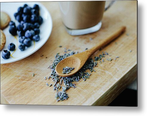 Spoon Metal Print featuring the photograph Lavender Buds by Jin Chu Ferrer