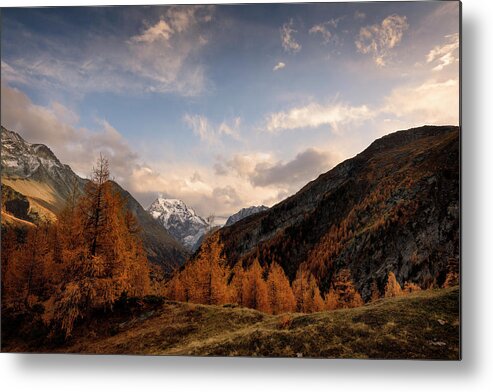 Lake Metal Print featuring the photograph Le mont Collon by Dominique Dubied
