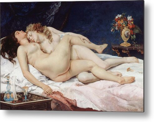 Art Metal Print featuring the painting Le Sommeil by Gustave Courbet