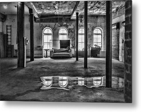 Leaking Reflections Metal Print featuring the photograph Leaking Reflections by Sharon Popek