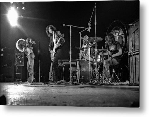 Performance Metal Print featuring the photograph Led Zeppelin At The Forum by Michael Ochs Archives