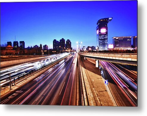 Outdoors Metal Print featuring the photograph Lightspeed Beijing by Andy Brandl