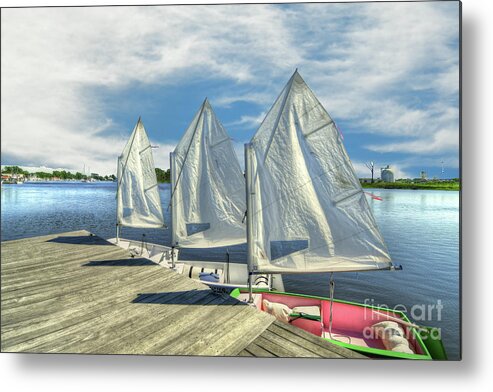Nautical Metal Print featuring the photograph Little Sailboats by Kathy Baccari