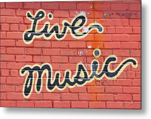 Concert Metal Print featuring the photograph Live Music Written On A Wall by Riou