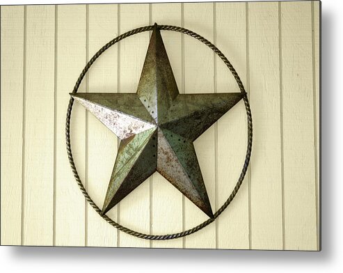 Home Decor Metal Print featuring the photograph Lone Star In Rope Circle - Hi Res by Incommunicado