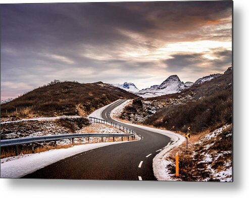 Iceland Metal Print featuring the photograph Long and Winding Road by Framing Places