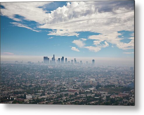 Air Pollution Metal Print featuring the photograph Los Angeles Skyline With Smog by Justin Lambert