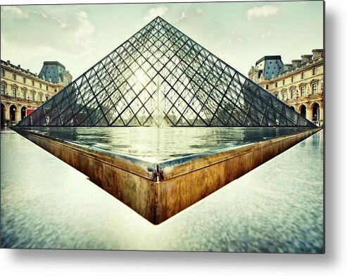 Estock Metal Print featuring the digital art Louvre Museum In Paris by Massimo Ripani