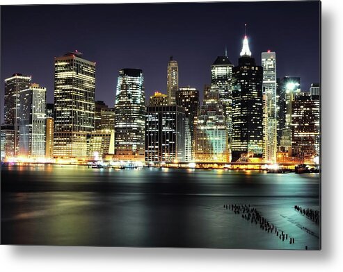 Lower Manhattan Metal Print featuring the photograph Lower Manhattan Skyline From Brooklyn by Andrew C Mace
