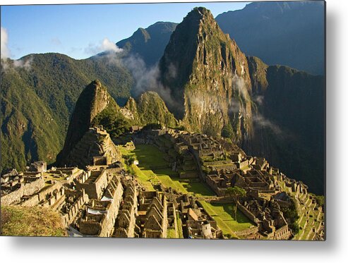 Machu Picchu Metal Print featuring the photograph Machu Picchu And Fog In Morning by Matt Champlin