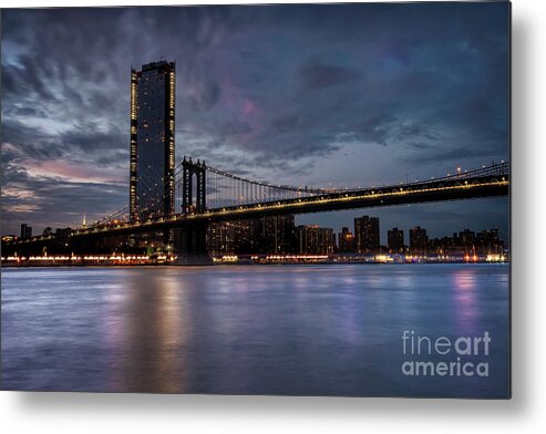 Nyc Metal Print featuring the photograph Manhattan bridge by Hernan Bua