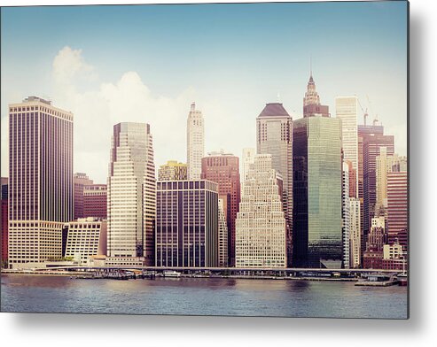 Downtown District Metal Print featuring the photograph Manhattan Skyline by Ppampicture