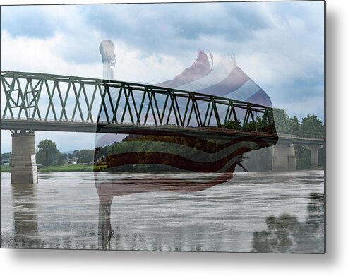 Marietta Metal Print featuring the photograph Marietta and Old Glory by Holden The Moment