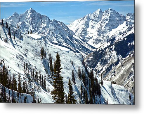 Maroon Bells Metal Print featuring the photograph Maroon Bells Winter Paradise by Adam Jewell
