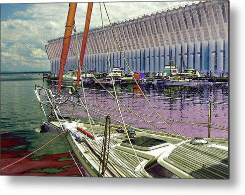 Ore Dock Metal Print featuring the photograph Marquette Ore Dock Lower Harbor. by Tom Kelly