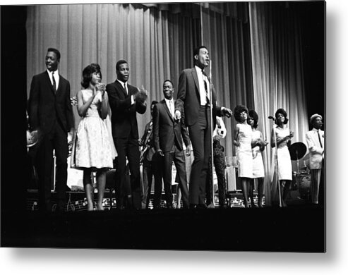Singer Metal Print featuring the photograph Marvin Gaye At The Apollo by Michael Ochs Archives