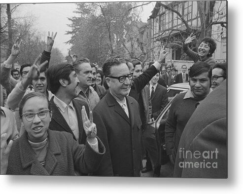Marching Metal Print featuring the photograph Marxist Candidate For President In Chile by Bettmann