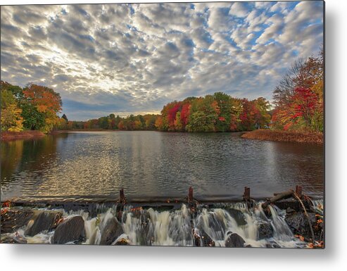 New England Fall Foliage Metal Print featuring the photograph Massachusetts Fall Foliage at Mill Pond by Juergen Roth