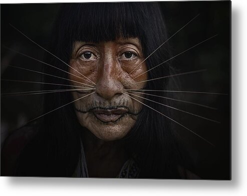 Portrait Metal Print featuring the photograph Matses by Pavol Stranak