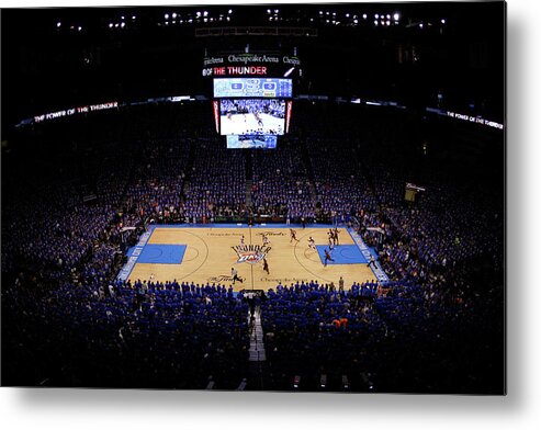 Playoffs Metal Print featuring the photograph Miami Heat V Oklahoma City Thunder - by Mike Ehrmann