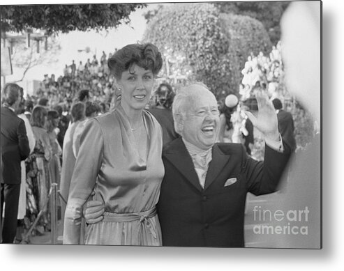 1980-1989 Metal Print featuring the photograph Mickey Rooney And January Chamberlain by Bettmann