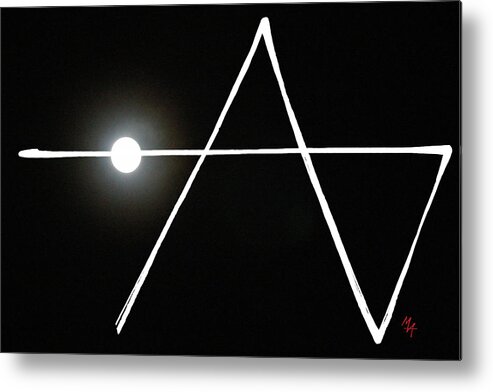 Midnight Monogram Metal Print featuring the digital art Midnight Monogram by Attila Meszlenyi