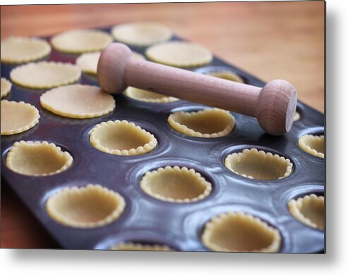 Unhealthy Eating Metal Print featuring the photograph Mini Muffin Pan Pastry Tart Shells by Libby Hipkins