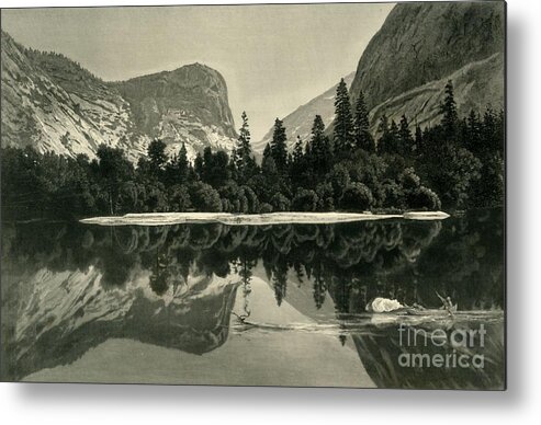 Engraving Metal Print featuring the drawing Mirror Lake by Print Collector