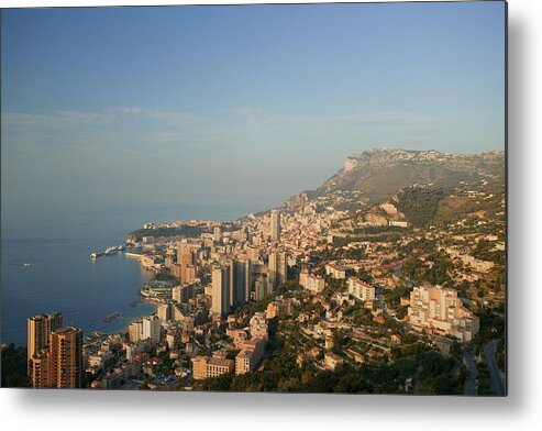 Scenics Metal Print featuring the photograph Monaco Cityscape, Elevated View by Christoph Rosenberger
