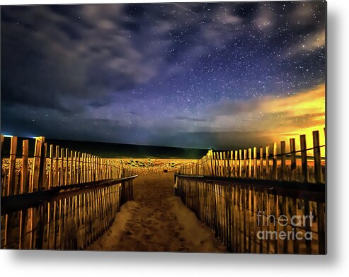Waves Metal Print featuring the photograph Montauk Stary Night by Alissa Beth Photography