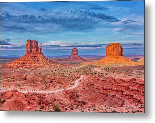 Monument Valley Metal Print featuring the photograph Monument Valley Sunset by Jurgen Lorenzen