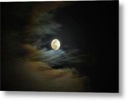 Moon Metal Print featuring the photograph Moon Dog by Stoney Lawrentz