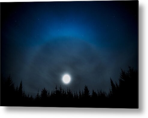 Moon Metal Print featuring the photograph Moon Halo by Zoltan Tot