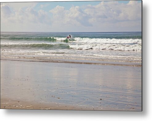  Metal Print featuring the photograph Moonlight Beach Surfer by Catherine Walters