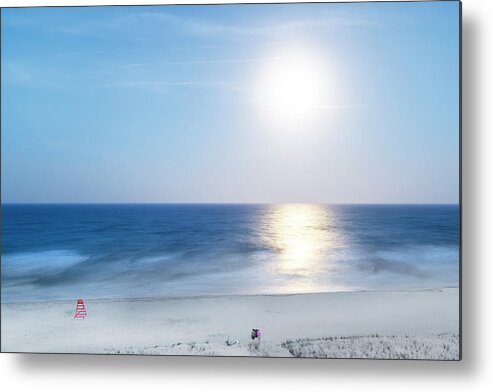 Jacksonville Beach Metal Print featuring the photograph Moonlight Over Jacksonville Beach by Kay Brewer