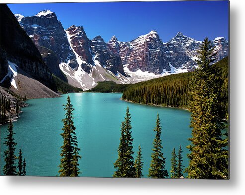 Scenics Metal Print featuring the photograph Moraine Lake, Banff National Park by Edwin Chang Photography