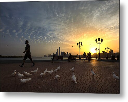 Abu Dhabi Metal Print featuring the photograph Morning Vibes At Breakwater by Souvik Banerjee
