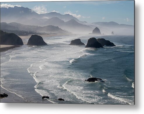 Stillness Metal Print featuring the photograph Morning View From Ecola Point by Robbert Mulder
